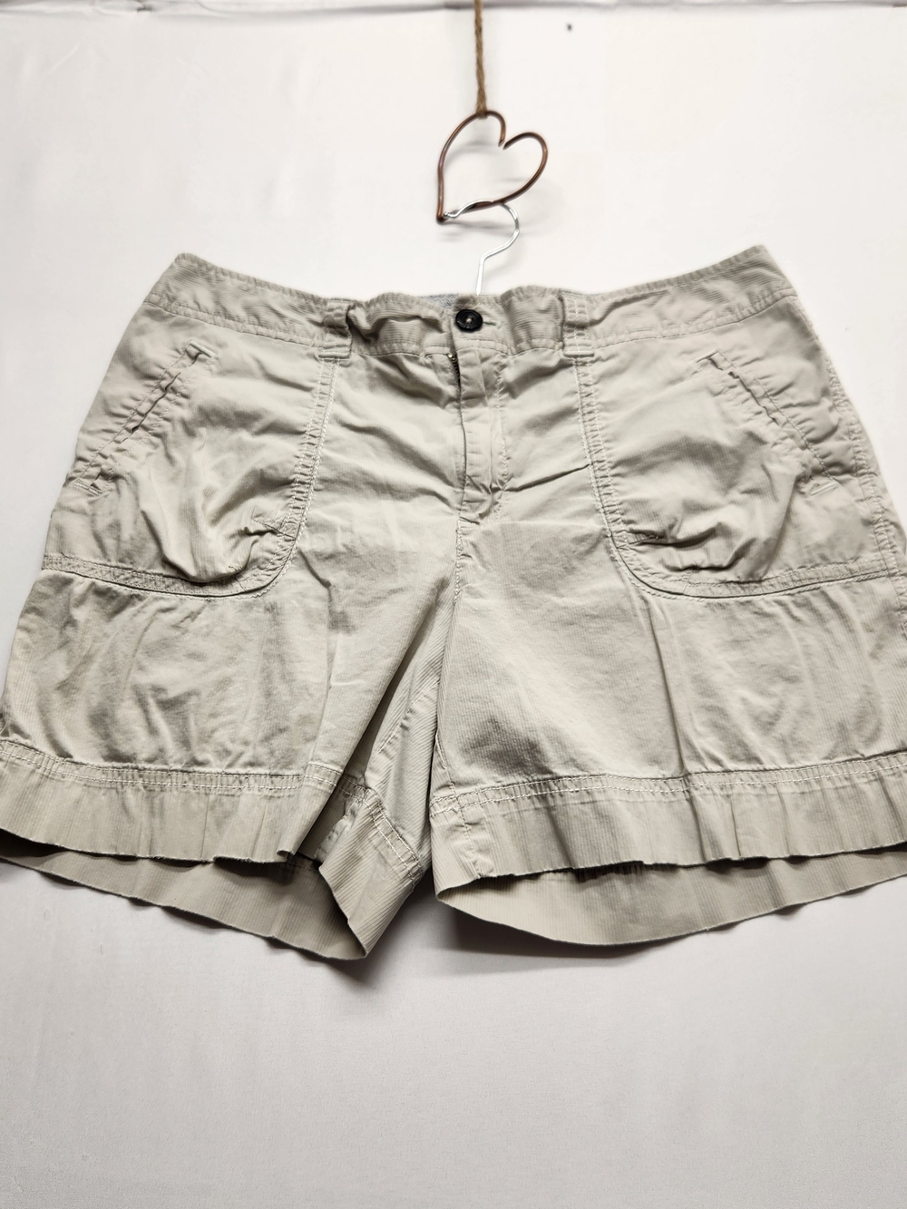 ⭐️Eddie Bauer Khaki Cargo Utility Shorts Womens 14 Stretch Hiking Gorpcore Trail